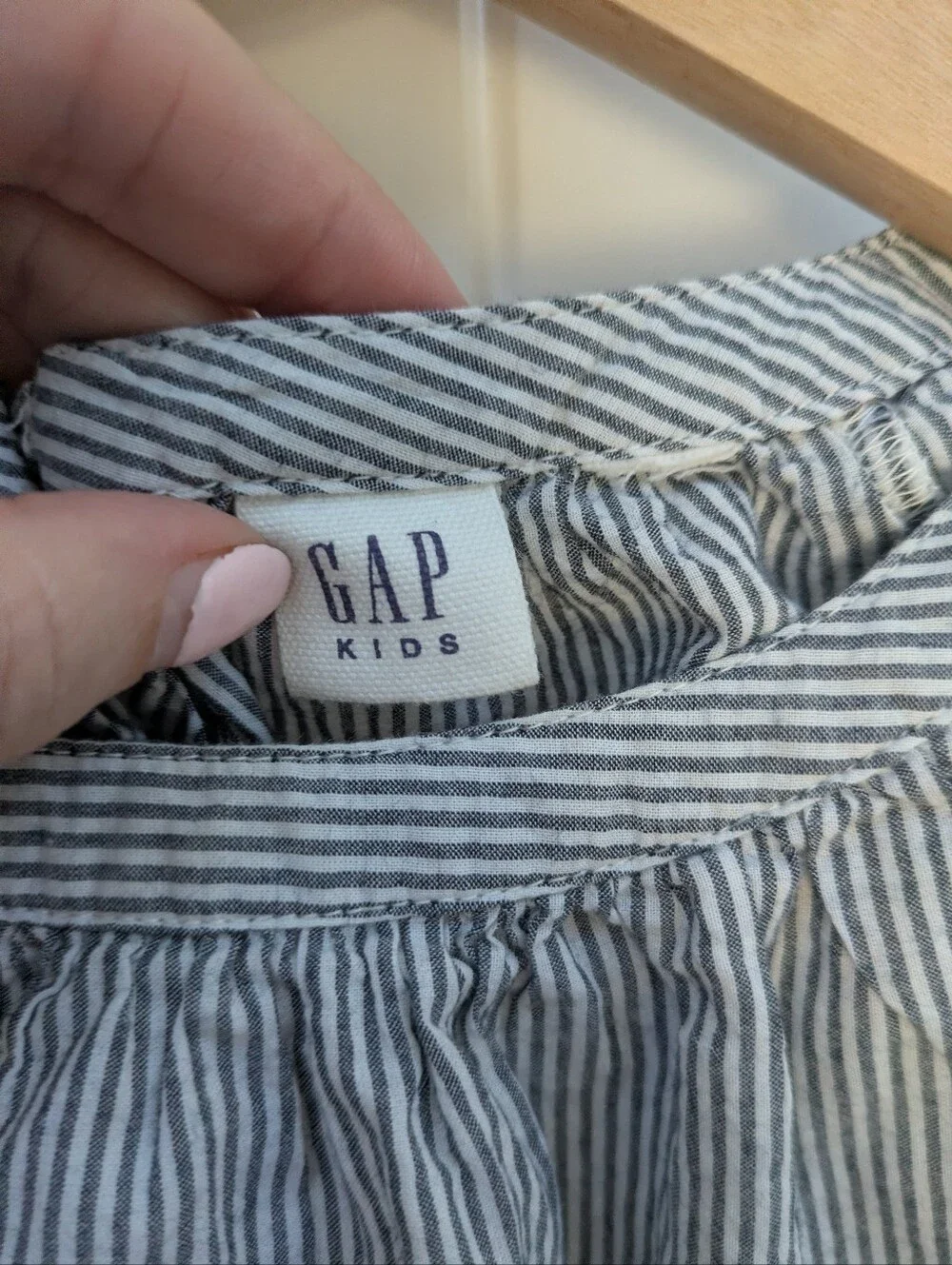 GAP Kids Striped and Embroidered Peasant Top
